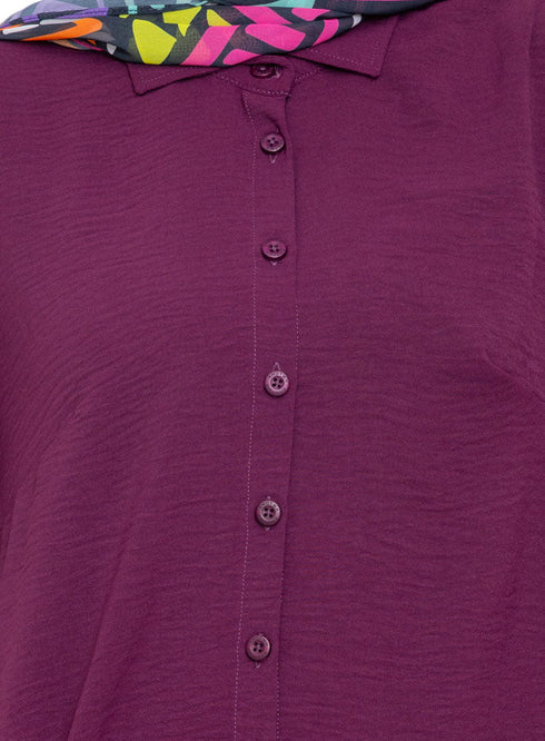 Bergundy CY - Over Size Shirt - Khotwh